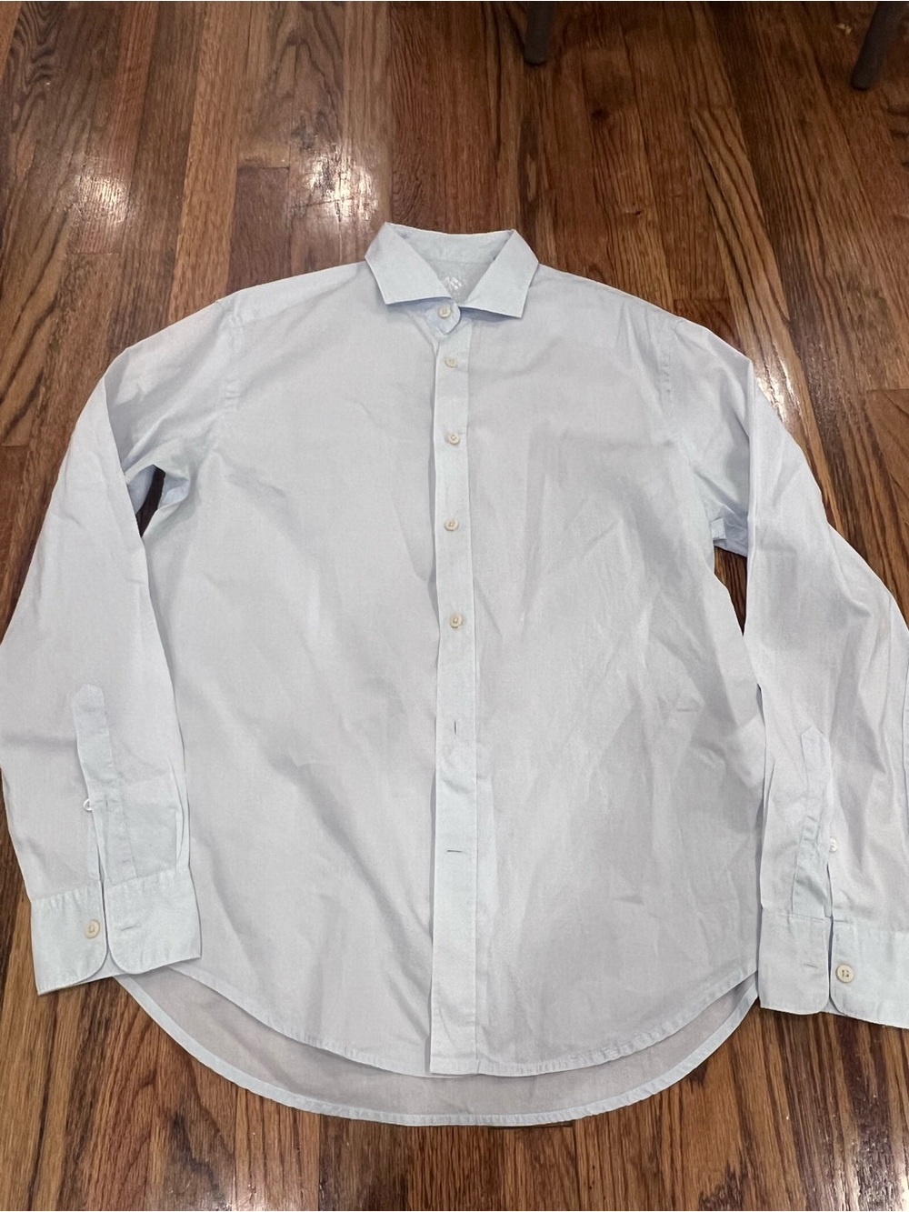 FRADI Mens Luxury Button Down Shirt Soft Made Italy Cotton Light Blue Size 17/43